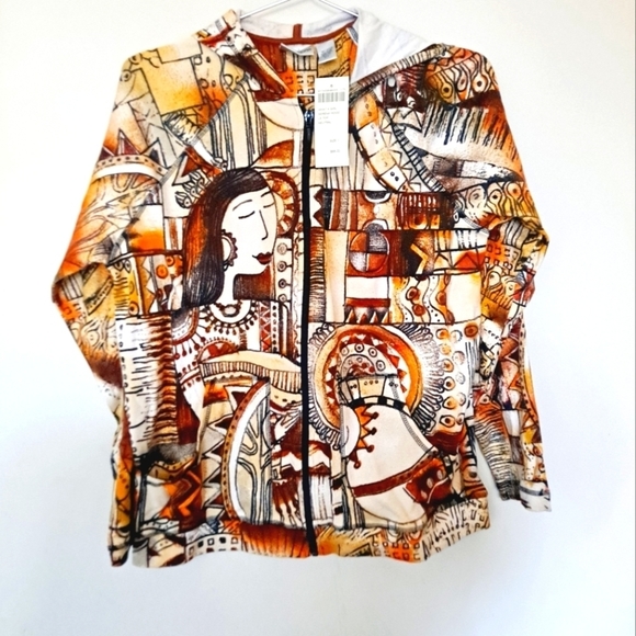 Chico's What A Girl Serena Hood Top NEUTRAL Jacket - 1 - Picture 5 of 5